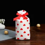 50 pcs heart print Cookie pouch set with ribbon