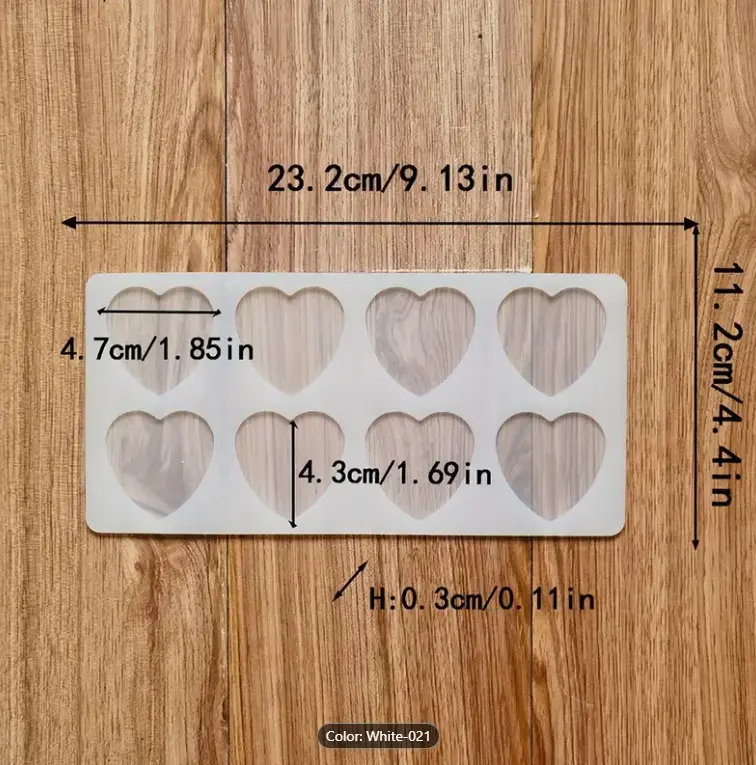 18 cavity Heart chocolate garnish mould