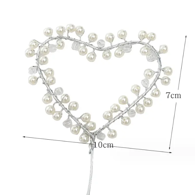 1 pcs Pearl heart topper