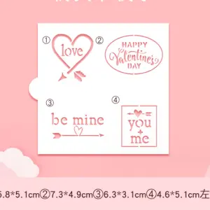 1 pcs Valentine theme icing stencil