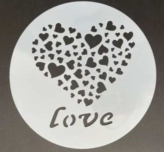 1 pcs heart shaped love icing stencil