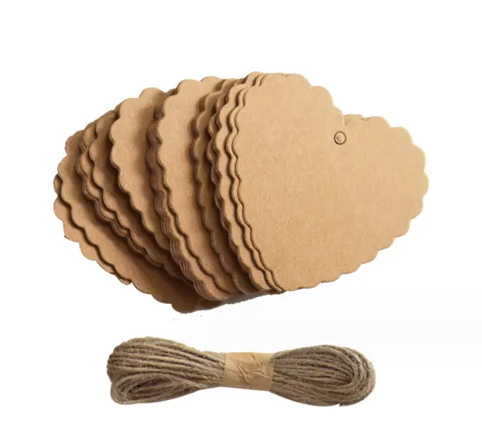 20 pcs heart shaped tags with thread