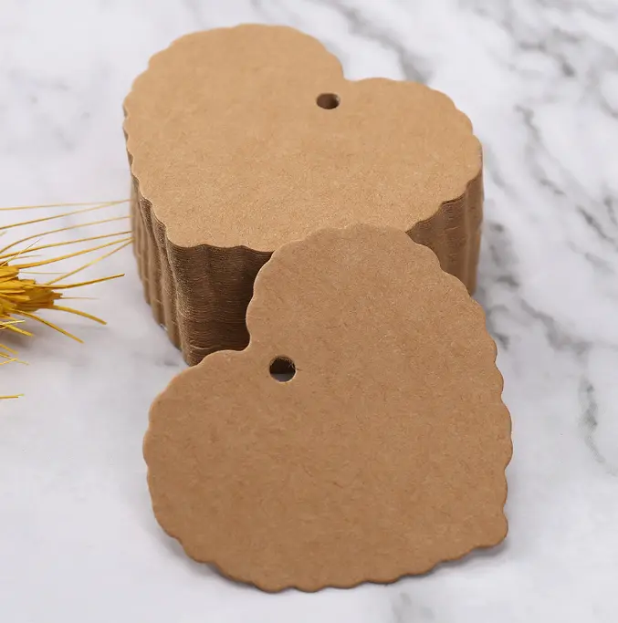 20 pcs heart shaped tags with thread