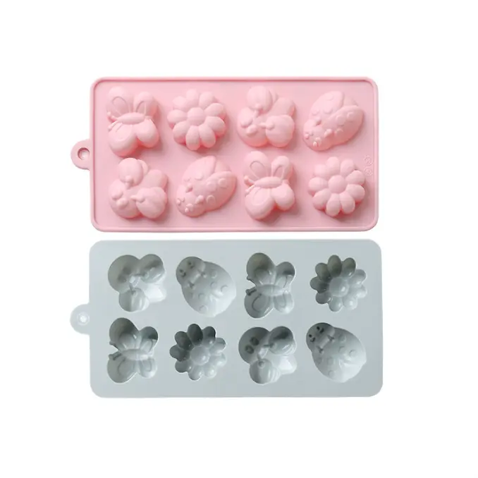 8 pcs butterfly ,bees flower Chocolate silicone Mould