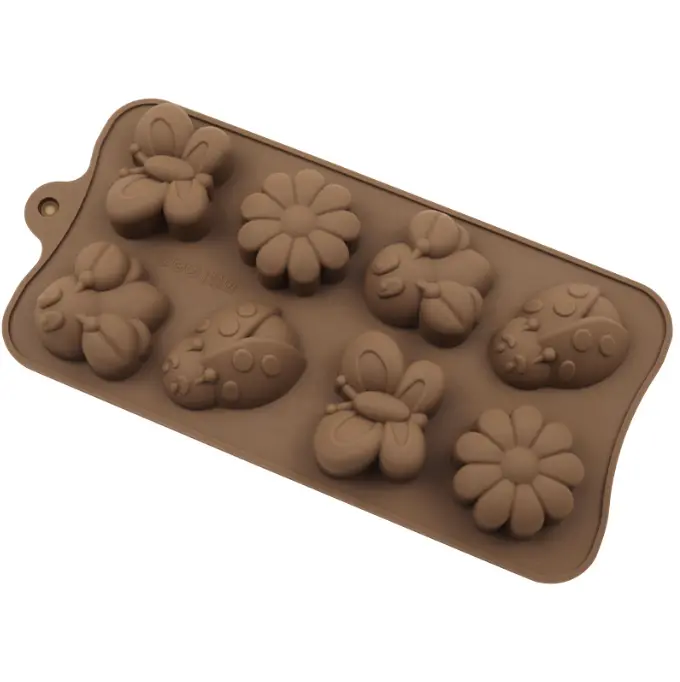 8 pcs butterfly ,bees flower Chocolate silicone Mould