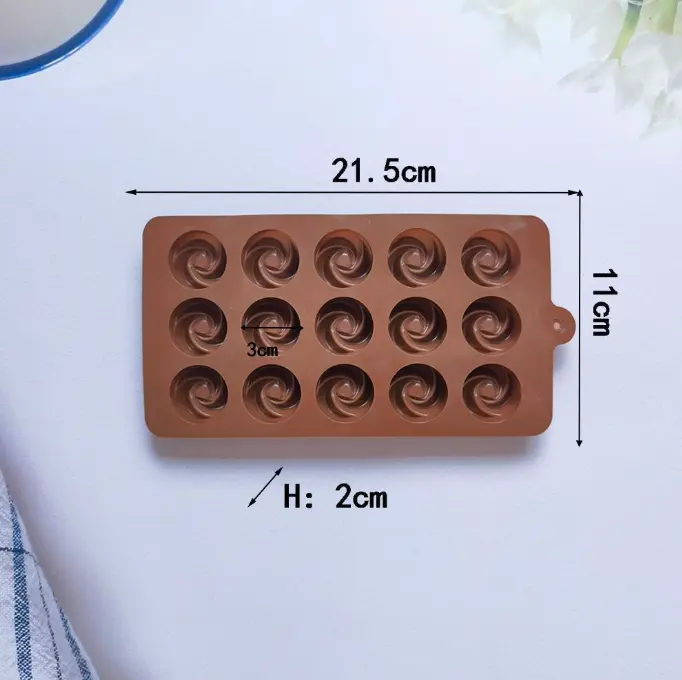15 pcs swirl Chocolate silicone Mould