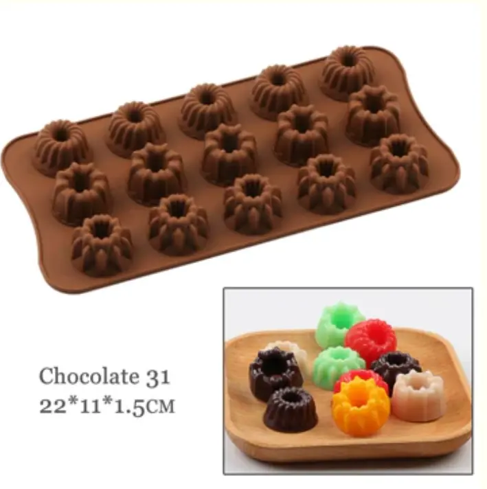 15 cavity flower bunt Chocolate silicone Mould