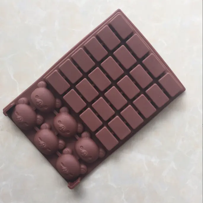 Bears & Bear Embossed Blocks Silicone Chocolate Mould