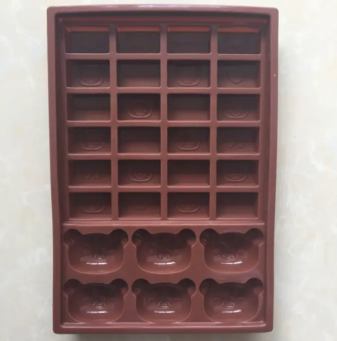 Bears & Bear Embossed Blocks Silicone Chocolate Mould