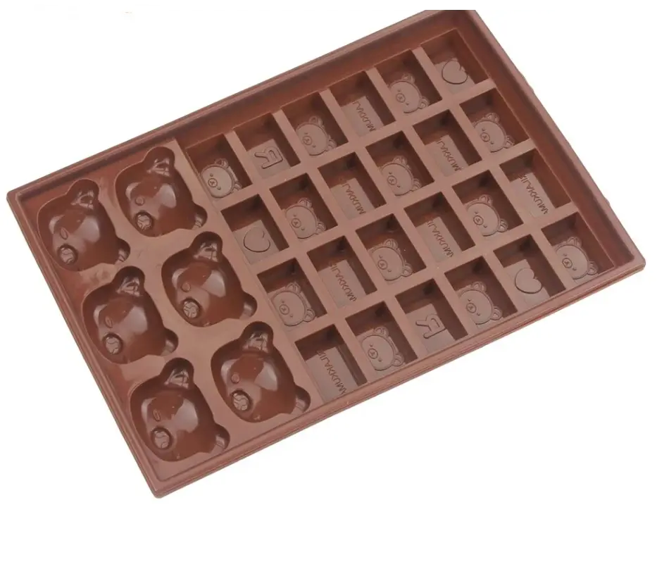 Bears & Bear Embossed Blocks Silicone Chocolate Mould