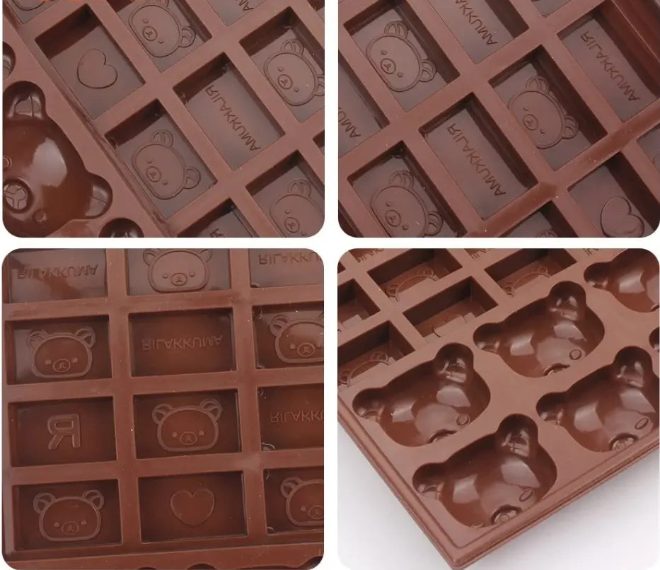 Bears & Bear Embossed Blocks Silicone Chocolate Mould