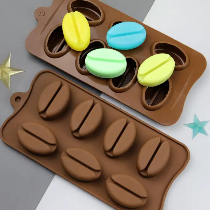 7 cavity coffee bean Chocolate silicone Mould