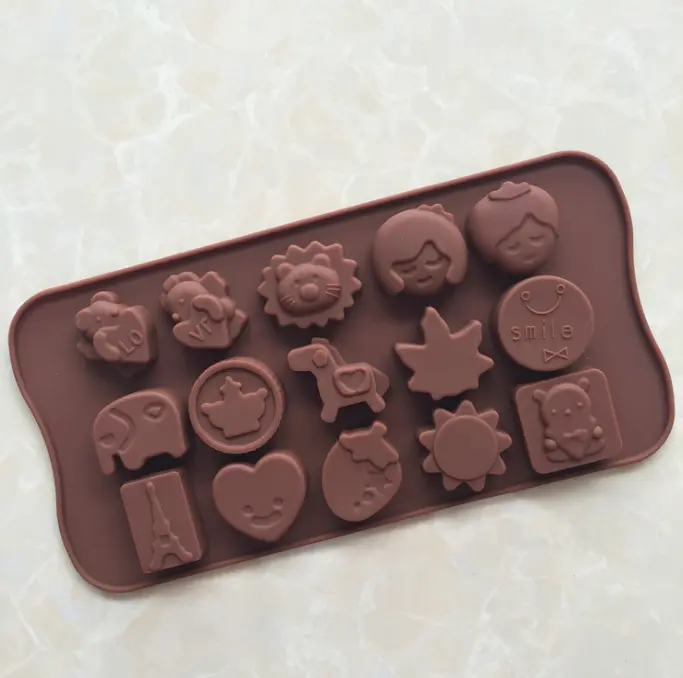 15 Lion Elephant sun girl theme Chocolate silicone Mould