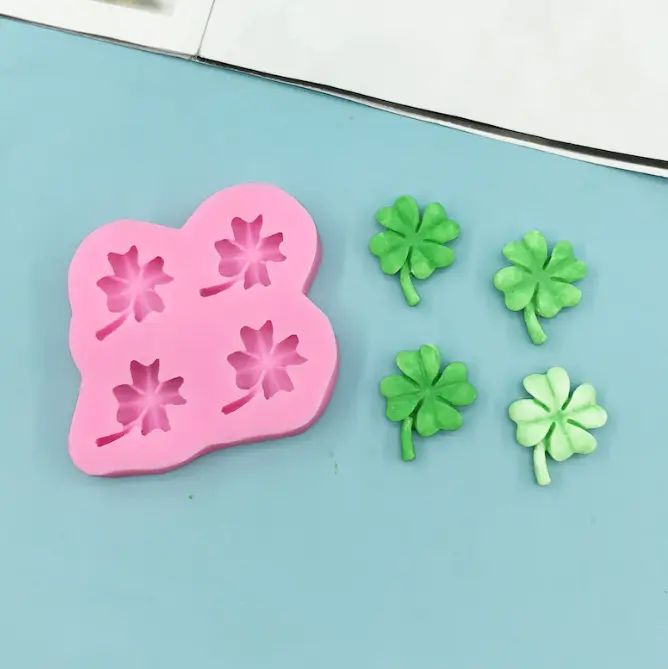 4 cavity Leaf Shape silicone fondant Mould