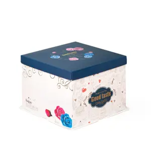 1pcs Blue white floral cake box