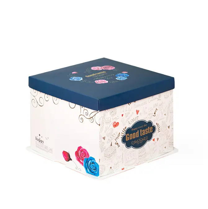 1pcs Blue white floral cake box
