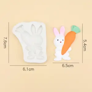 Easter Rabbit holding carrot Silicone Mould