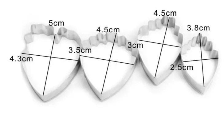 4 Pcs Peony Fondant Sugarcraft Stainless Steel Cutter set