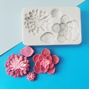 Succulent flower silicone mould