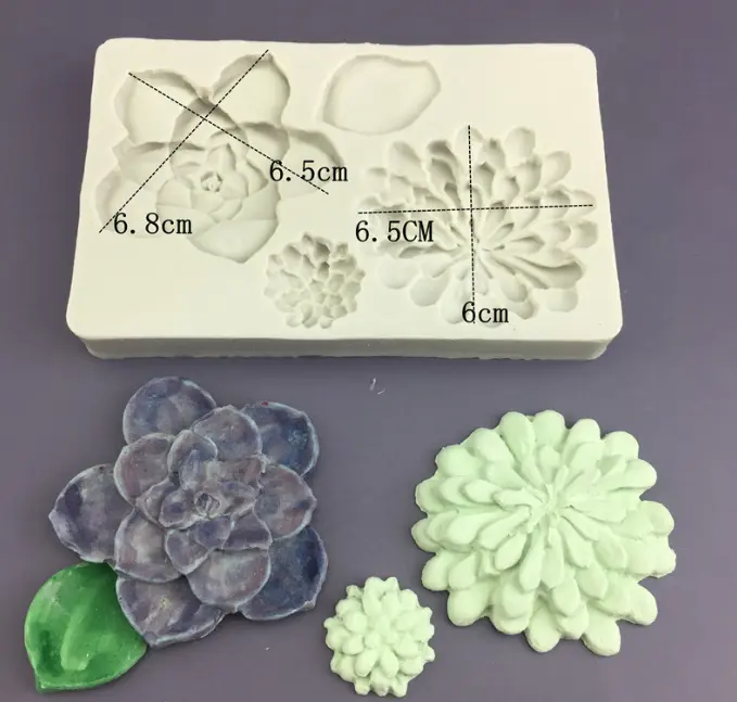 Succulent flower silicone mould