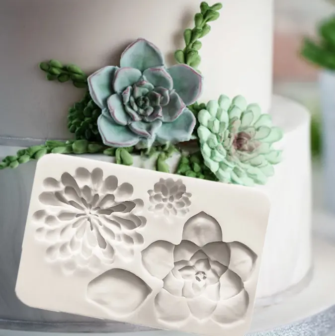 Succulent flower silicone mould