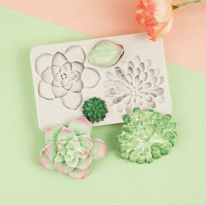 Succulent flower silicone mould