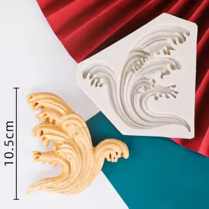 Large Sea Wave Spray Liquid classic brooch Silicone Mould