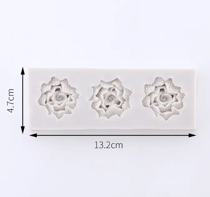 3 cavity 3d flower silicone mould