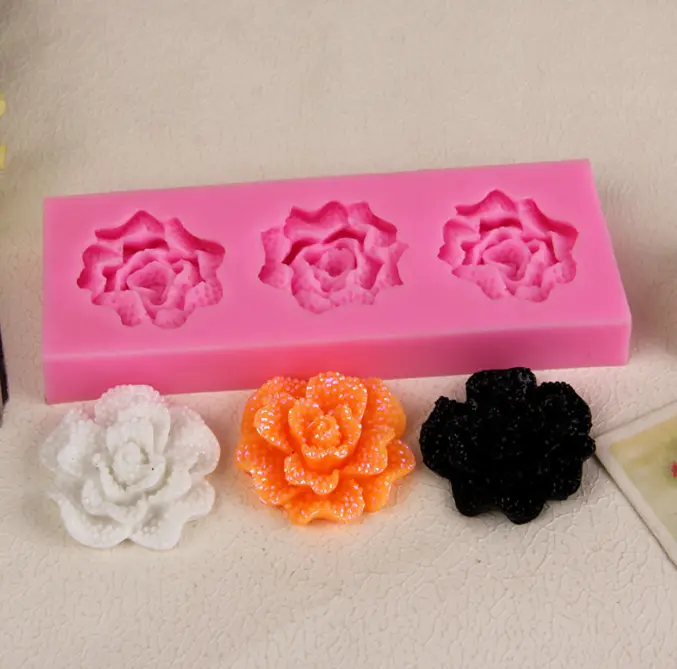 3 cavity 3d flower silicone mould