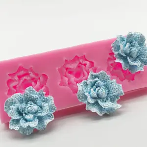 3 cavity 3d flower silicone mould