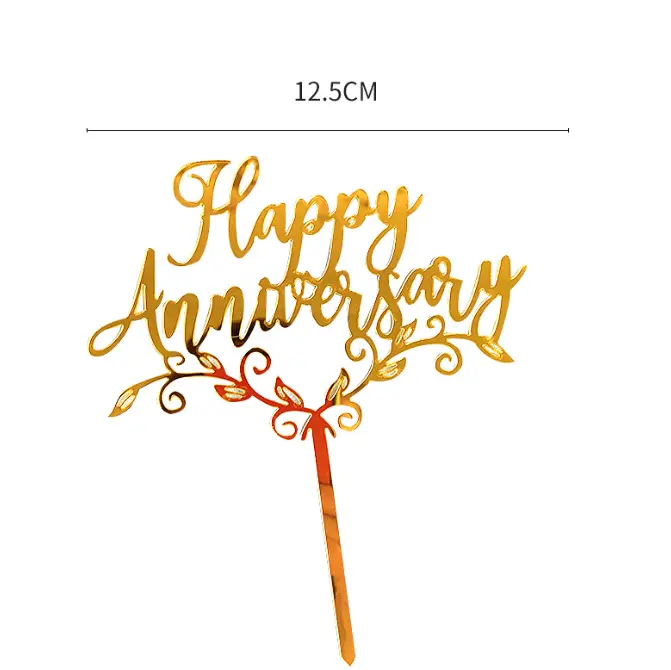 1 Pcs Happy anniversary wreath cake topper