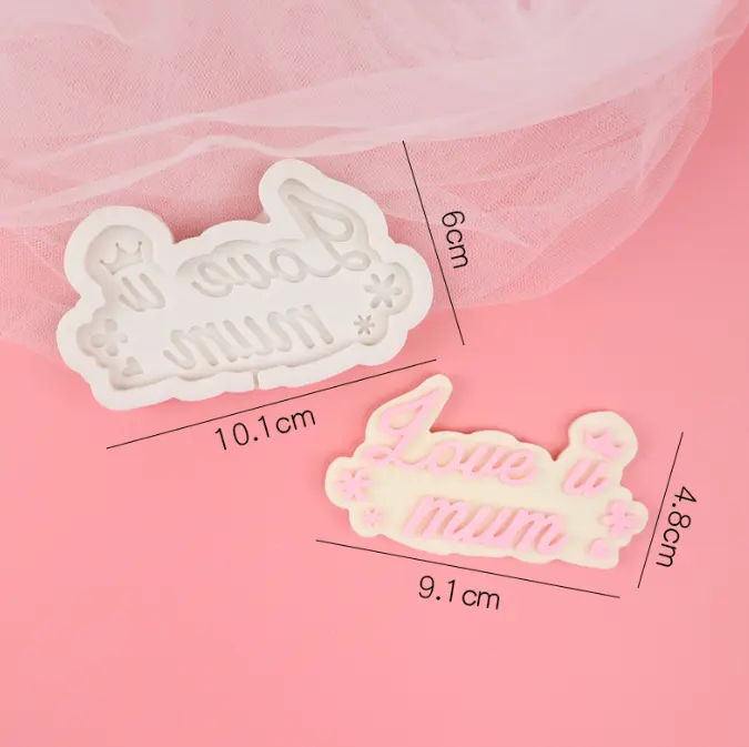 I love you mom mom with flowers silicone mould for chocolates fondant resins etc