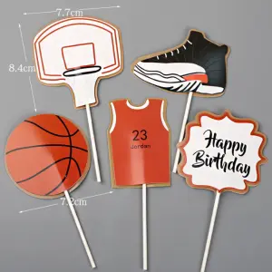 5 pcs Basketball theme cake topper set