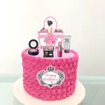 Happy birthday Girls Makeup dress up theme Cake Topper set