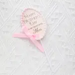 Mothers day cake topper with pearl border and bow