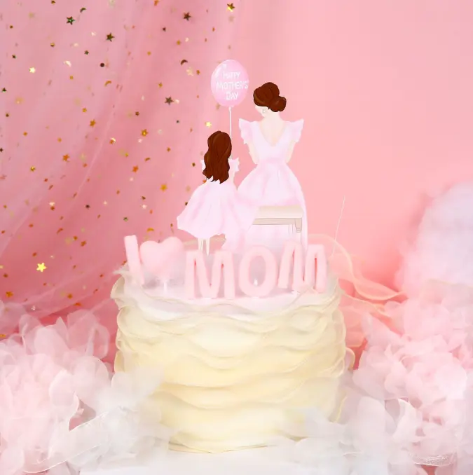 I love mom cake toy topper