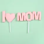 I love mom cake toy topper - Pink