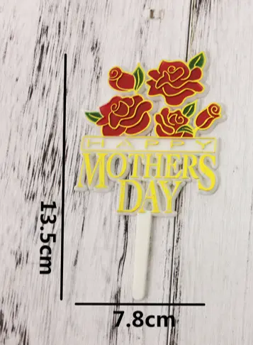 1 pcs Mothers day with roses cake topper