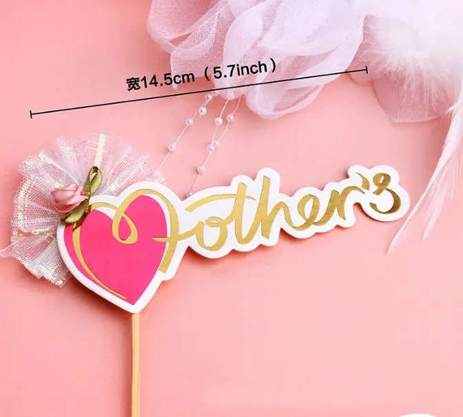 mother with net flower bow cake topper