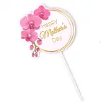 Happy Mothers day round shaped floral cake topper