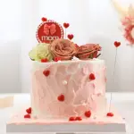 Mom with bow with pearl boarder cake topper