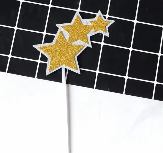 2 pcs star topper yellow and blue topper set