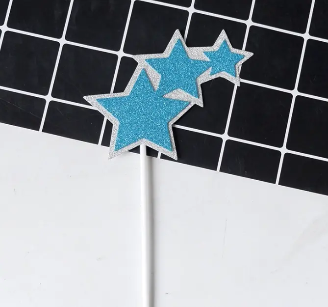 2 pcs star topper yellow and blue topper set
