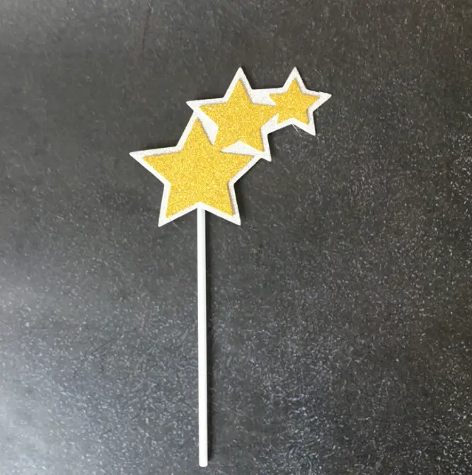 2 pcs star topper yellow and blue topper set