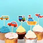 5 pcs Car vehicle theme cake topper set