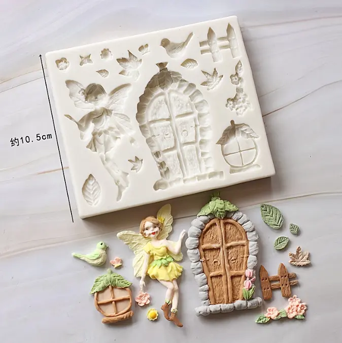 Enchanted Fairy Garden birds Door Silicone Mould