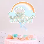 1 pcs Happy birthday rainbow theme cake topper
