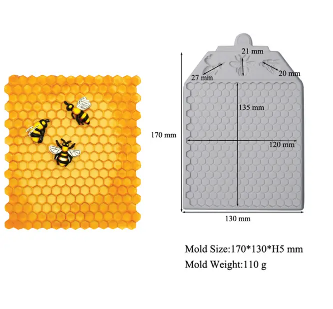 Honey bee Honey comb Texture silicone mould