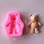 Teddy with bow silicone mould