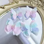 4 pcs fabric texture butterfly topper with floral wires